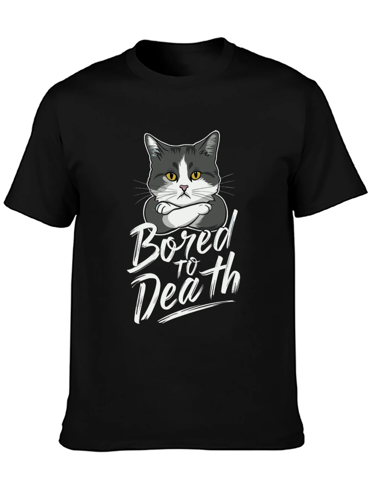 Bored to Death Cat T-Shirt - Funny Graphic Tee product image 6