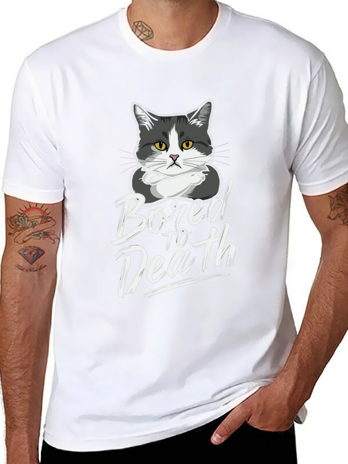 Bored to Death Cat T-Shirt - Funny Graphic Tee product image 10