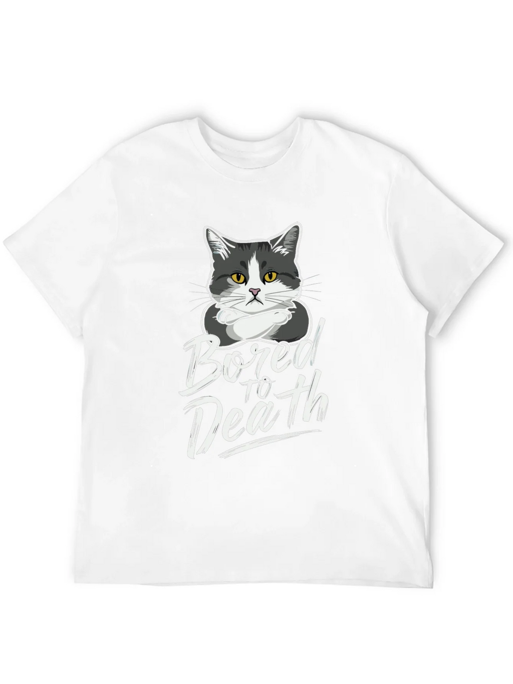 Bored to Death Cat T-Shirt - Funny Graphic Tee product image 3