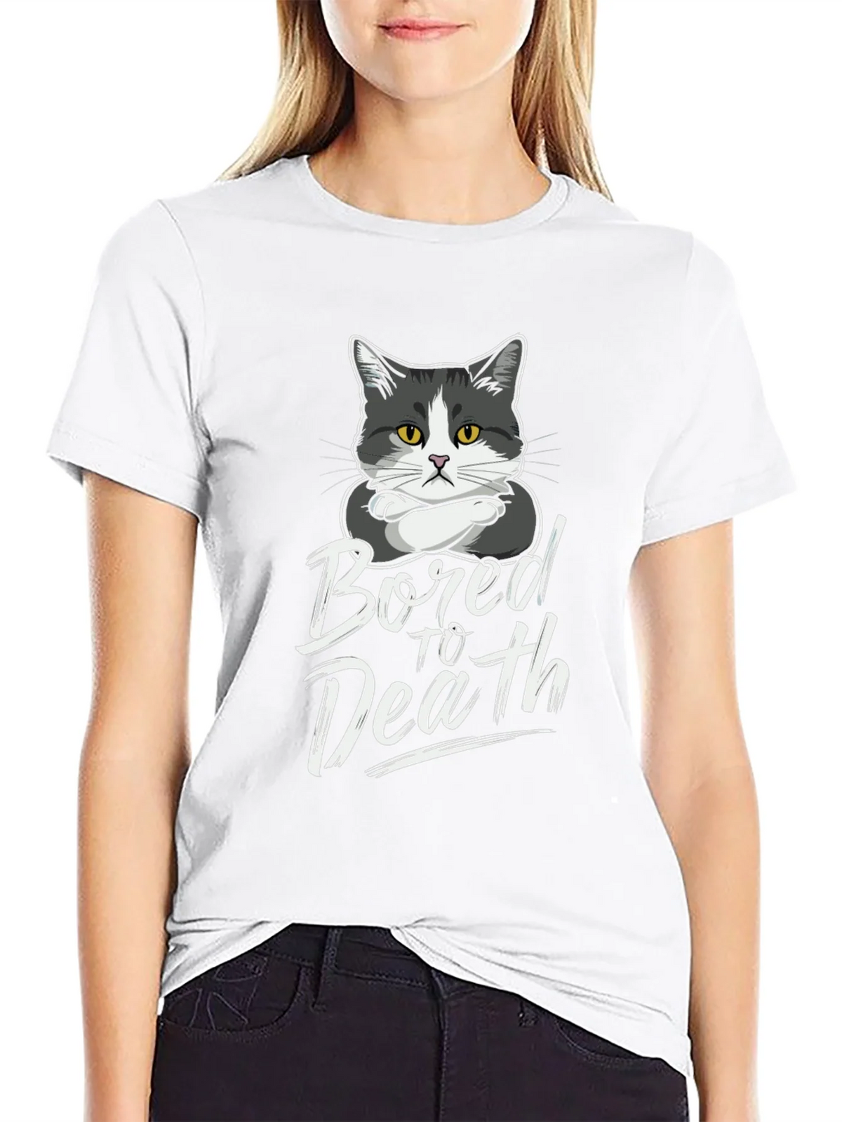Bored to Death Cat T-Shirt - Funny Graphic Tee product image 11