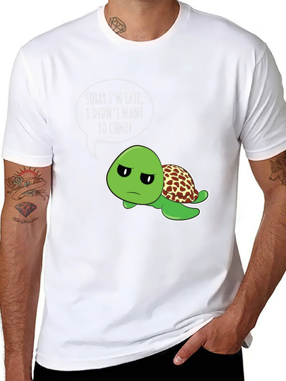 Funny Turtle T-Shirt - Sorry Im Late Graphic Tee product image 10