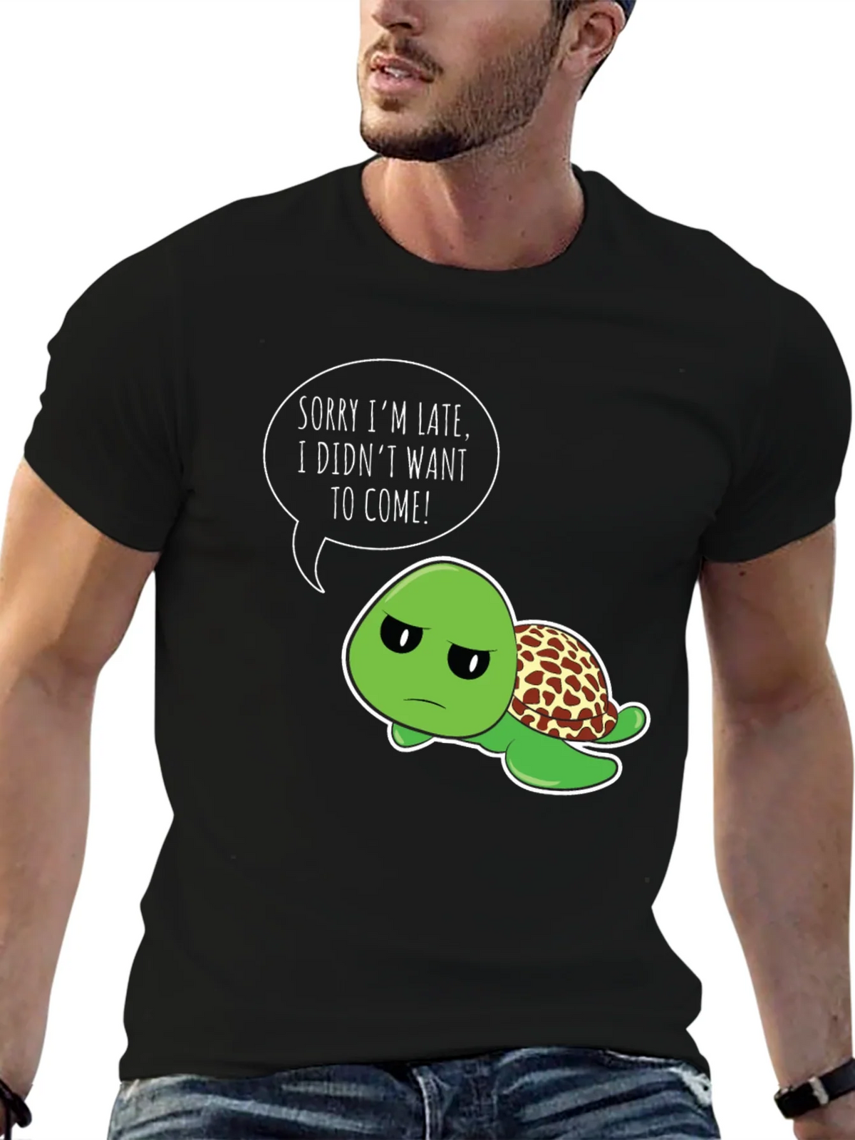Funny Turtle T-Shirt - Sorry Im Late Graphic Tee product image 9