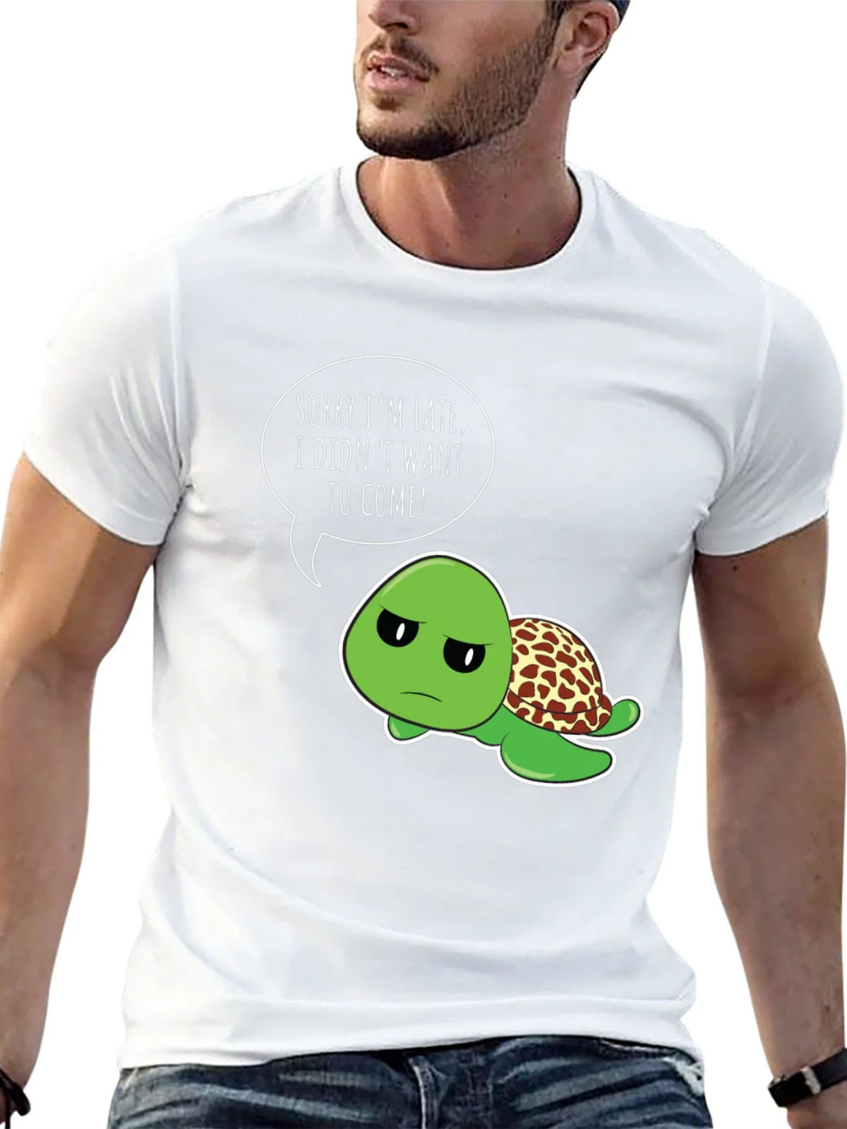 Funny Turtle T-Shirt - Sorry Im Late Graphic Tee product image 4