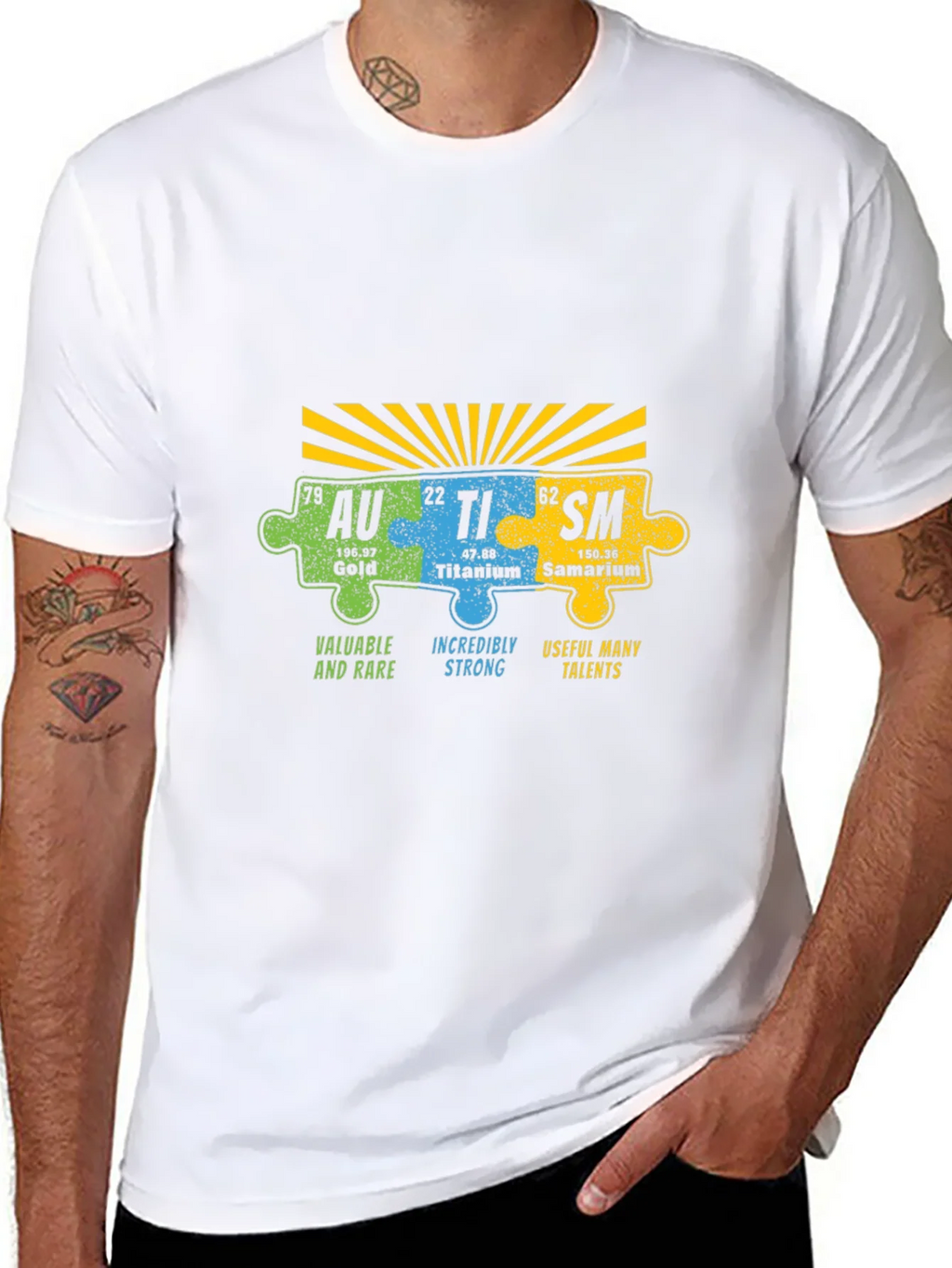 Autism Awareness Puzzle Piece Element T-Shirt product image 10