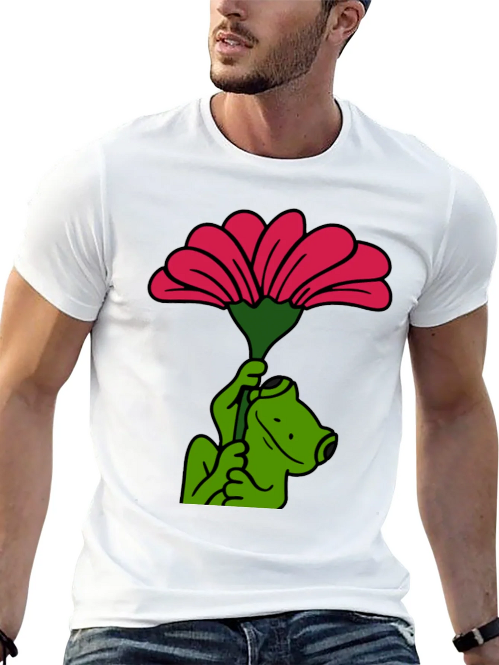 Frog with Flower Graphic T-Shirt product image 4