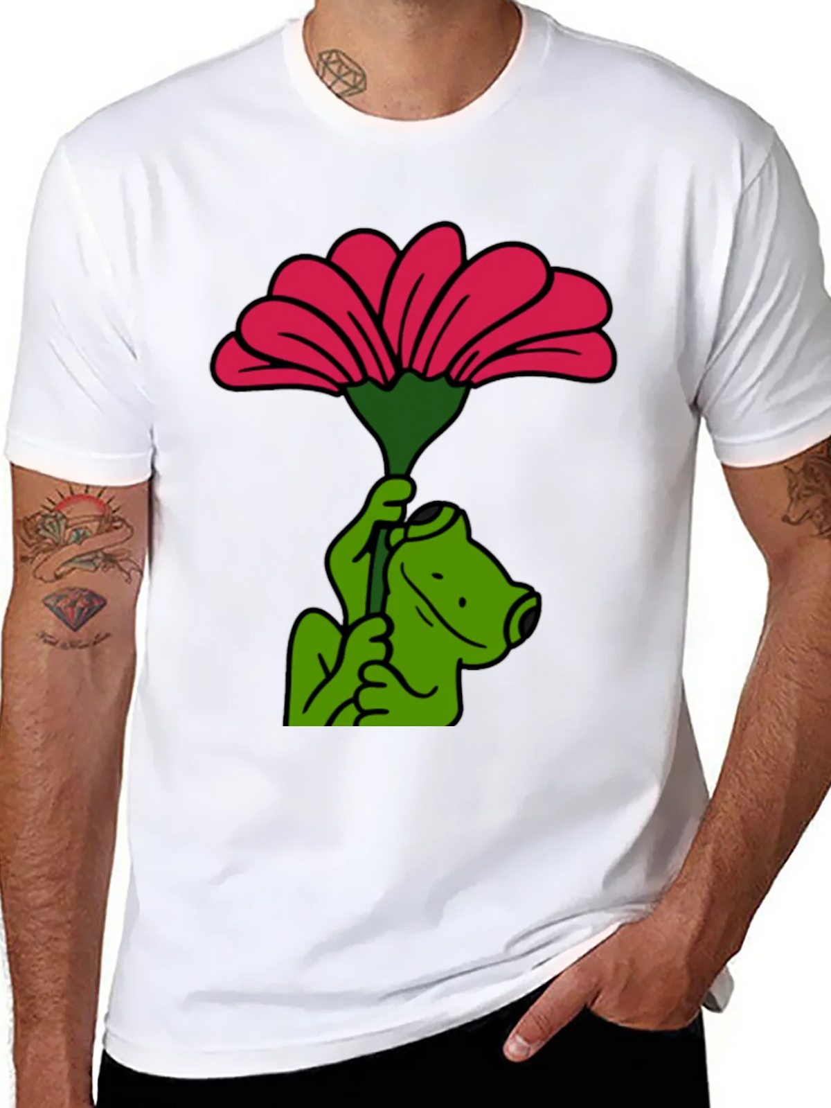 Frog with Flower Graphic T-Shirt product image 10