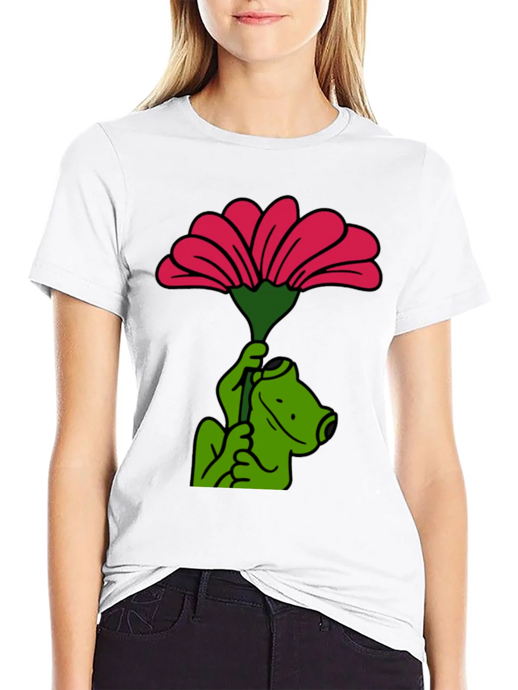 Frog with Flower Graphic T-Shirt product image 11