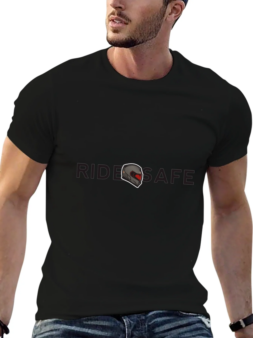 Ride Safe Graphic Tee - Black Crew Neck T-Shirt product image 9