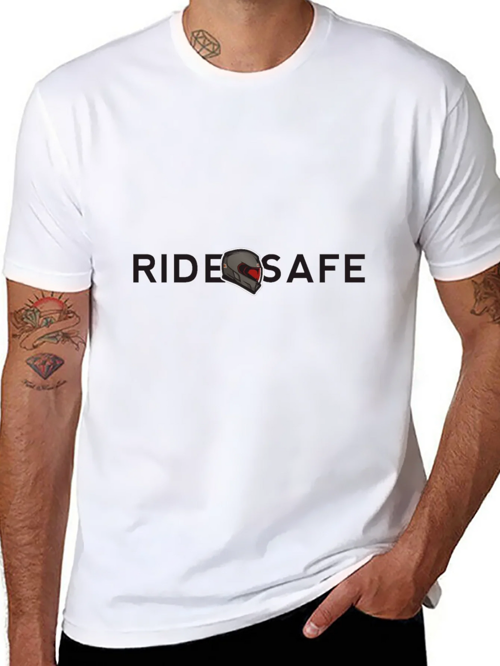 Ride Safe Graphic Tee - Black Crew Neck T-Shirt product image 10