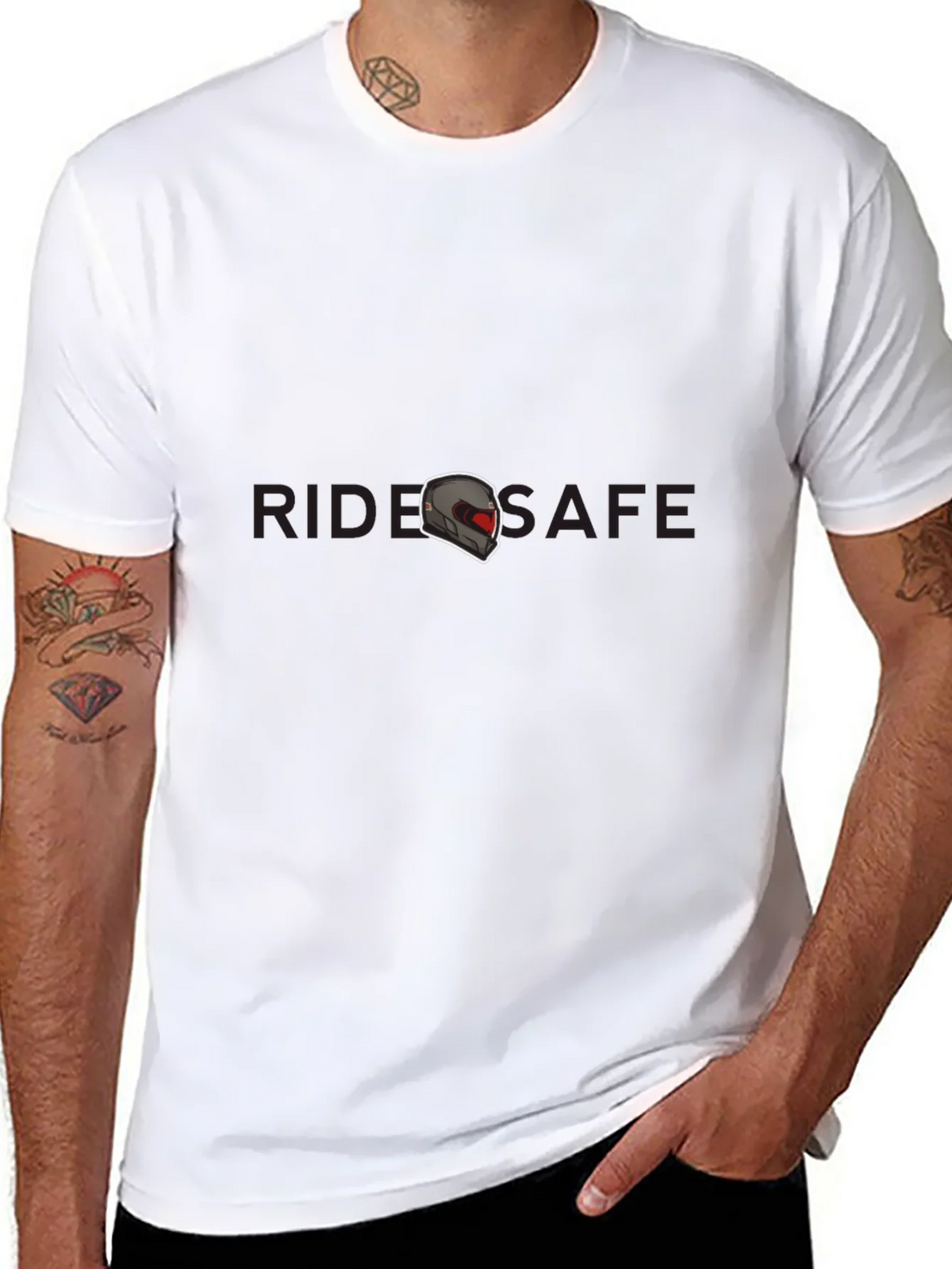 Ride Safe Graphic Tee - Black Crew Neck T-Shirt product image 10