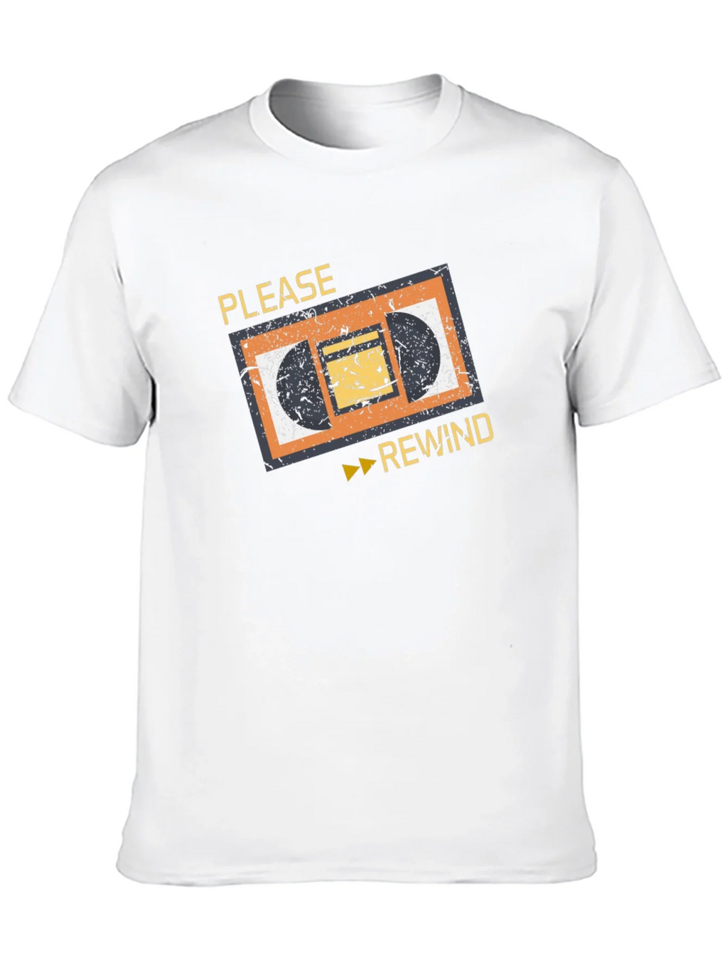 Retro VHS Rewind Graphic Tee - Black Cotton T-Shirt product image 12