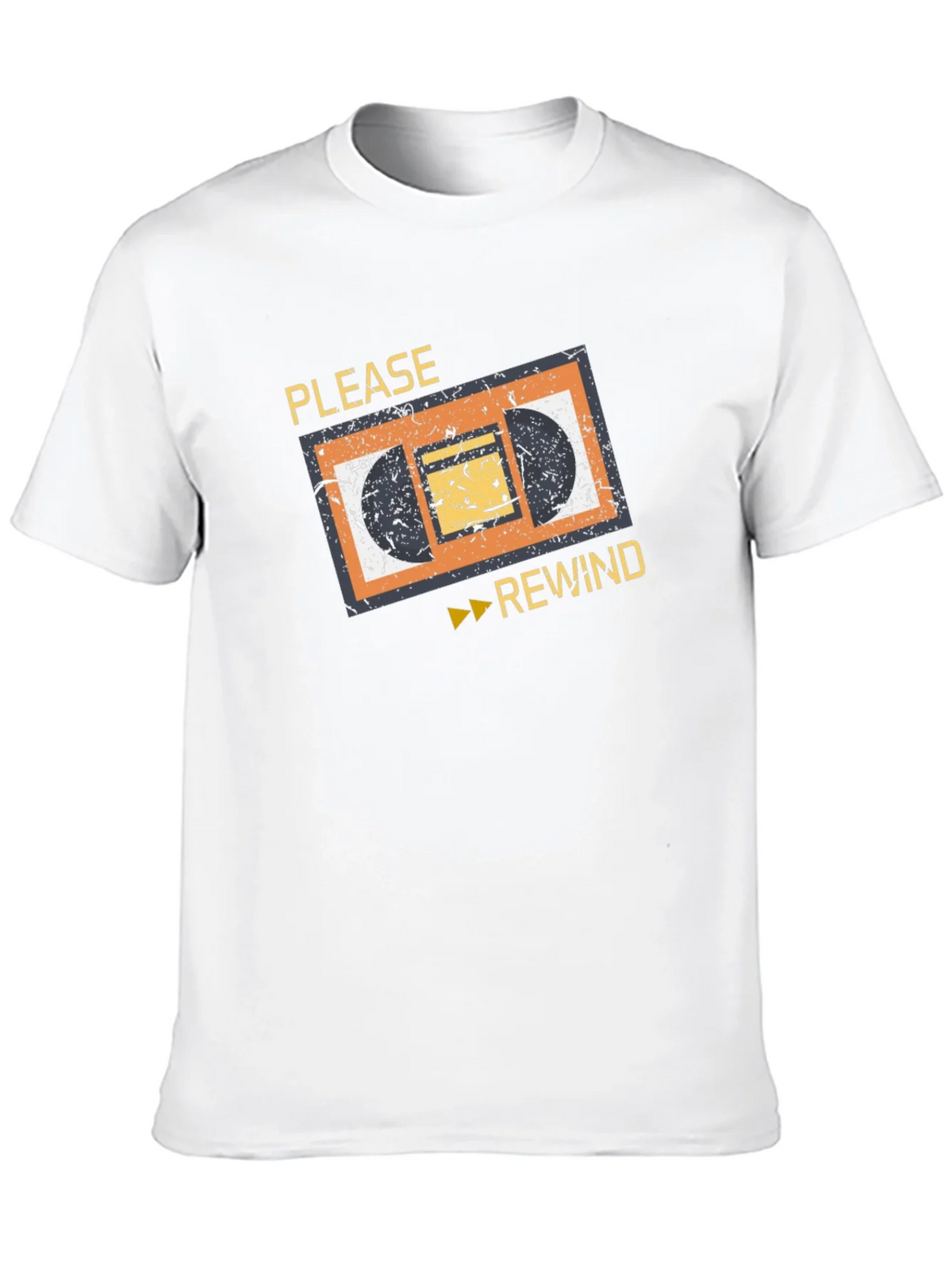 Retro VHS Rewind Graphic Tee - Black Cotton T-Shirt product image 12