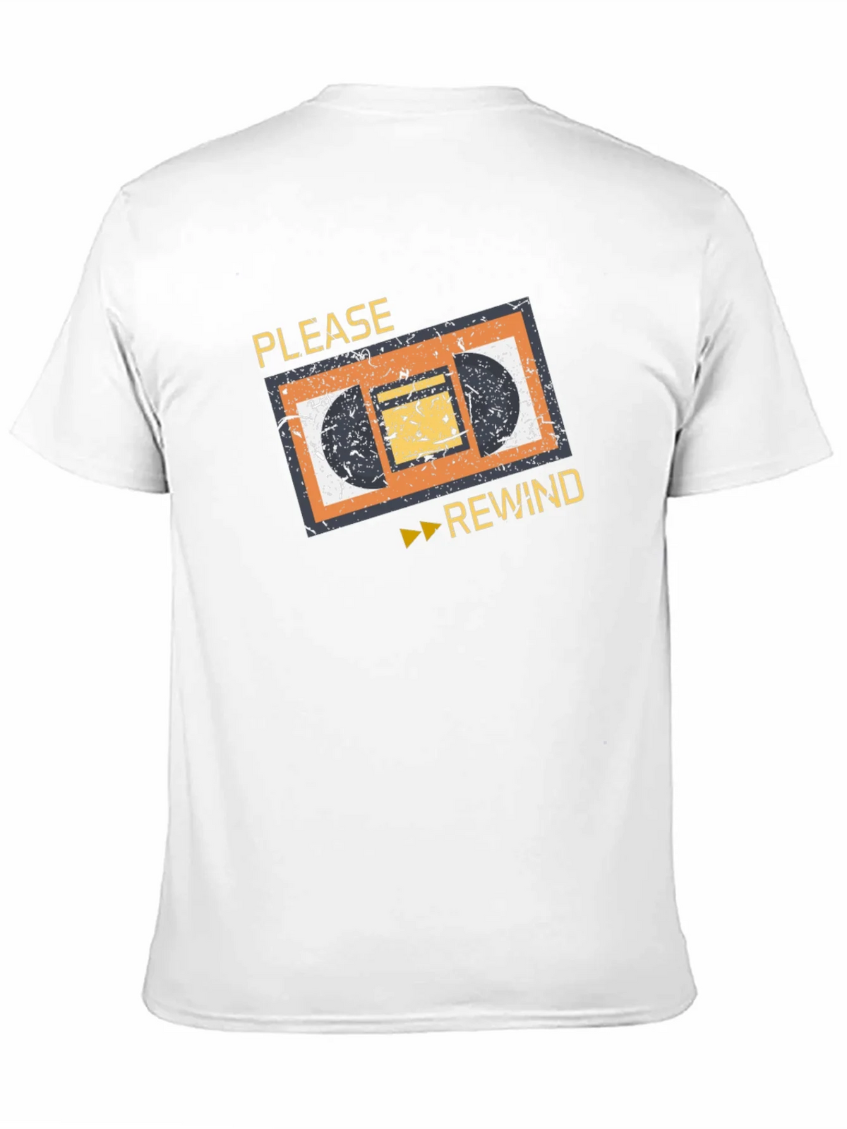 Retro VHS Rewind Graphic Tee - Black Cotton T-Shirt product image 2