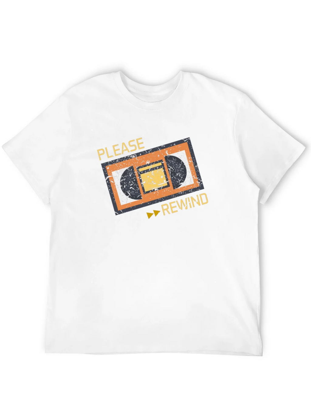 Retro VHS Rewind Graphic Tee - Black Cotton T-Shirt product image 3