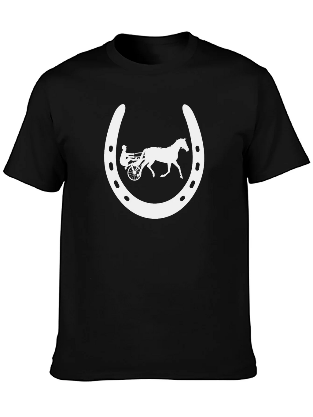 Horse Racing Horseshoe Black T-Shirt product image 6