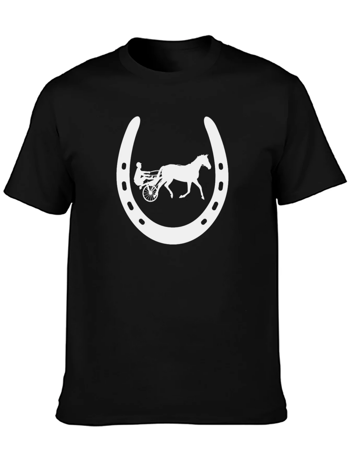 Horse Racing Horseshoe Black T-Shirt product image 6