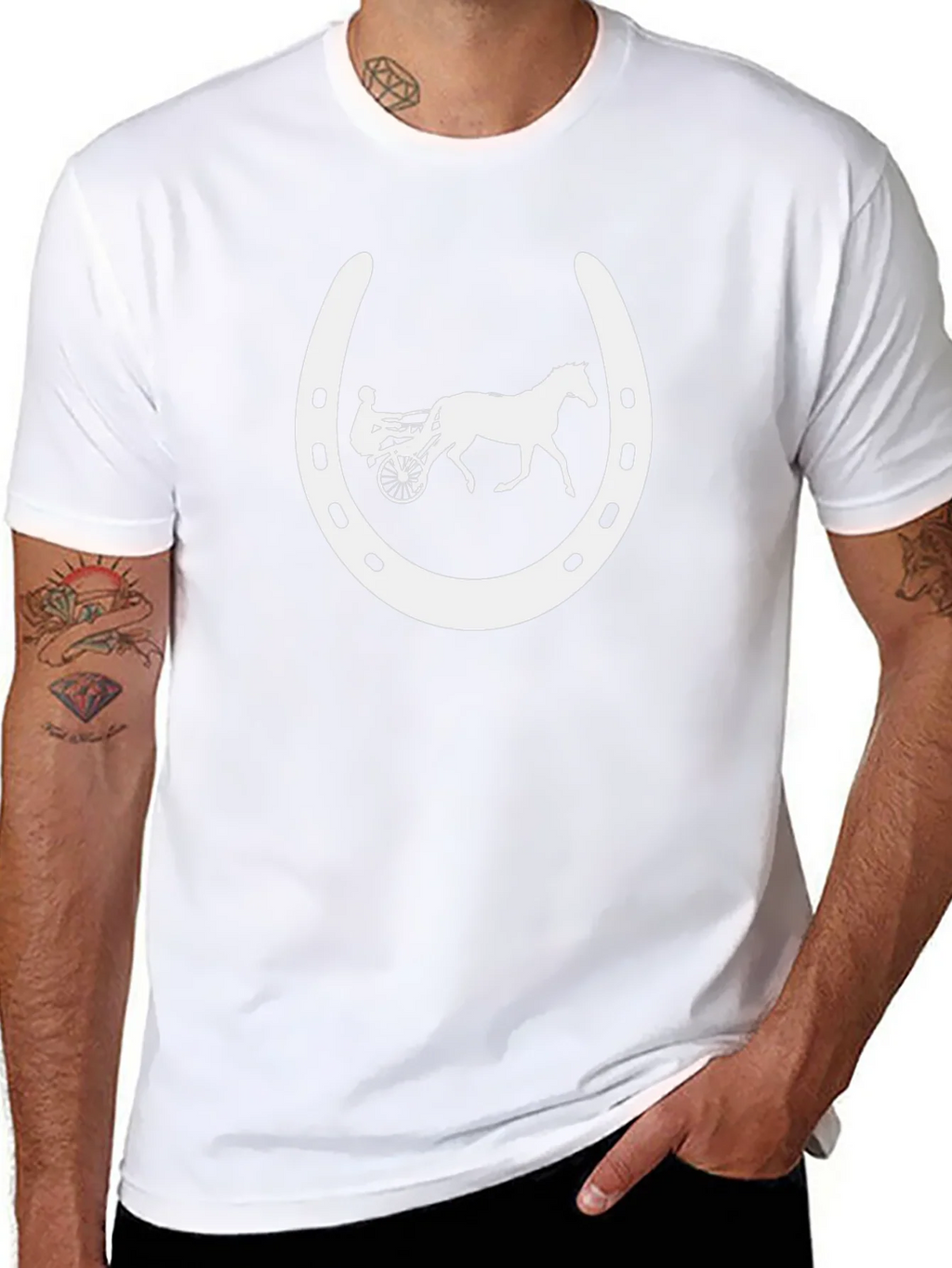 Horse Racing Horseshoe Black T-Shirt product image 10