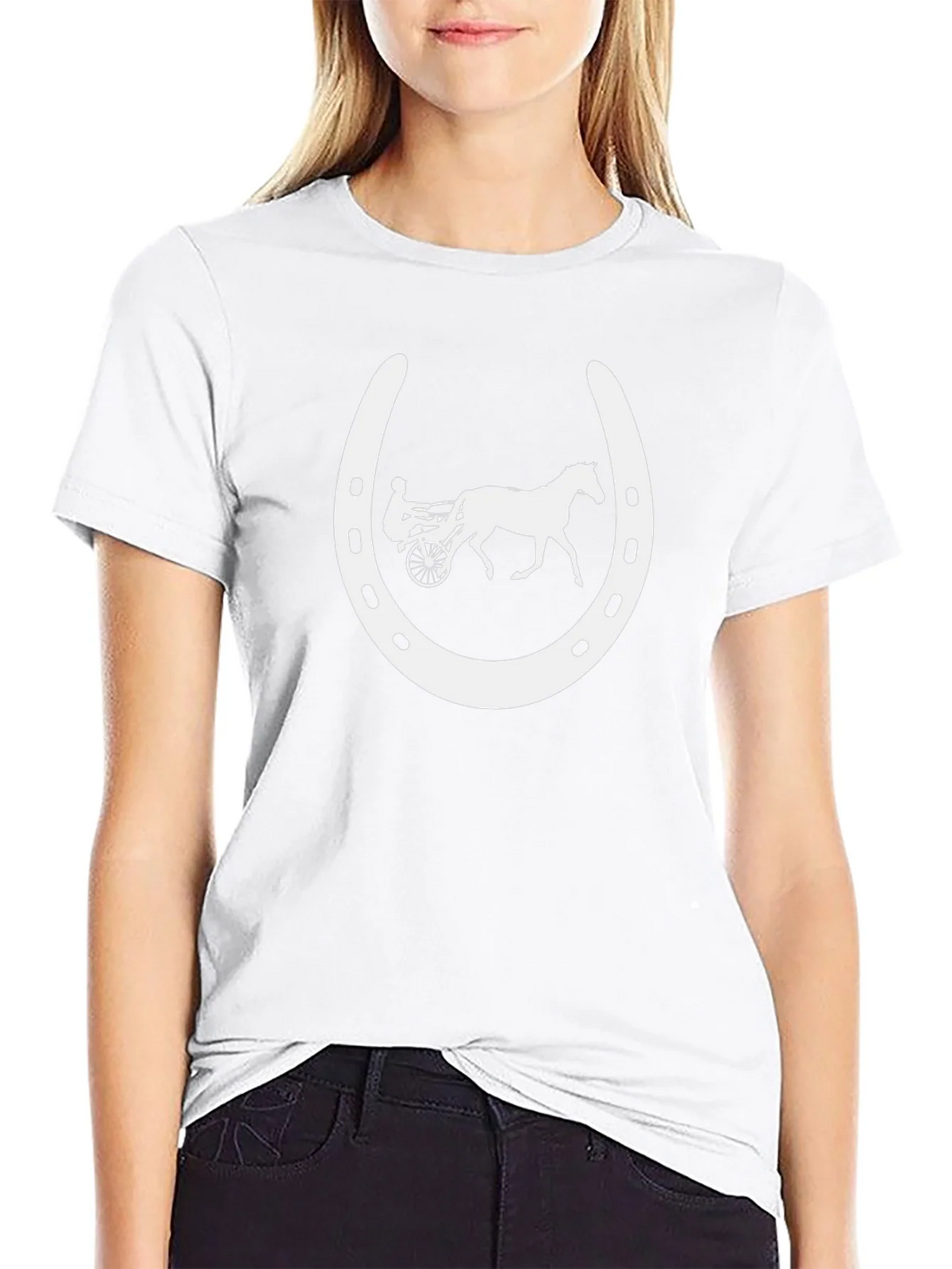 Horse Racing Horseshoe Black T-Shirt product image 11