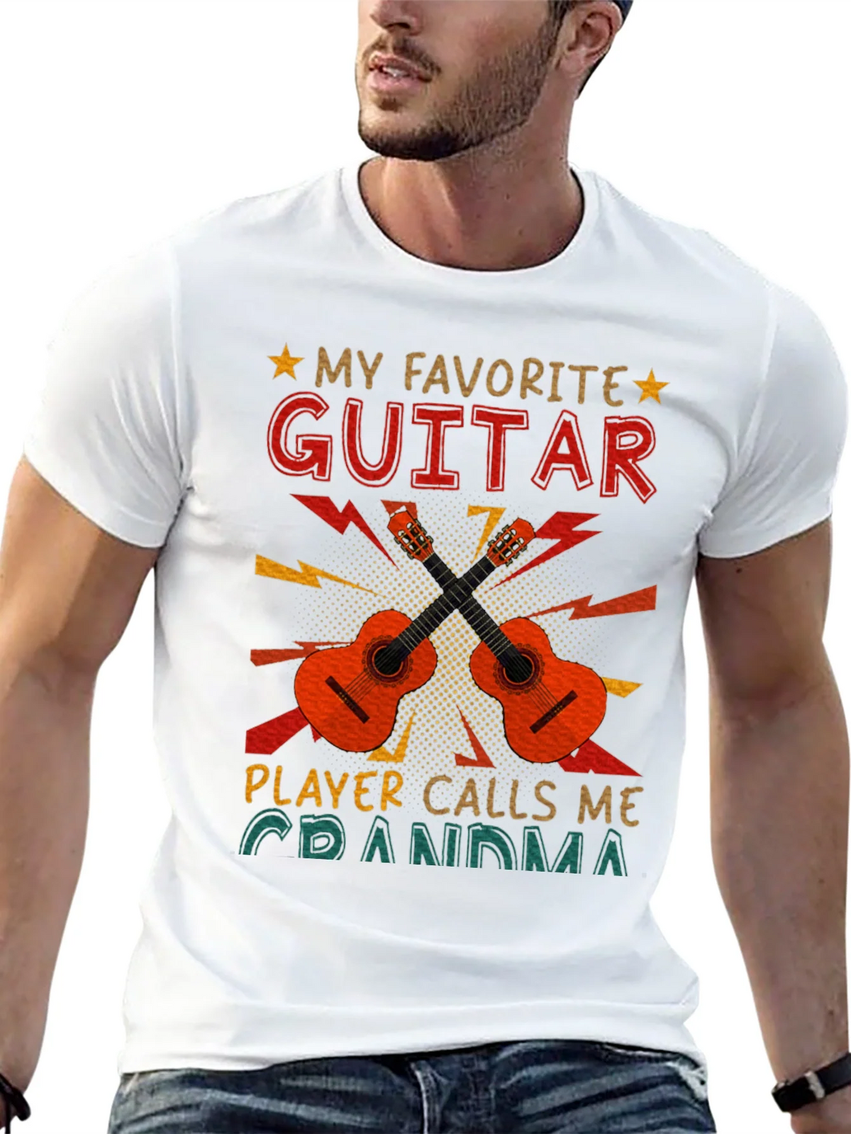 My Favorite Guitar Player Calls Me Grandma T-Shirt product image 4