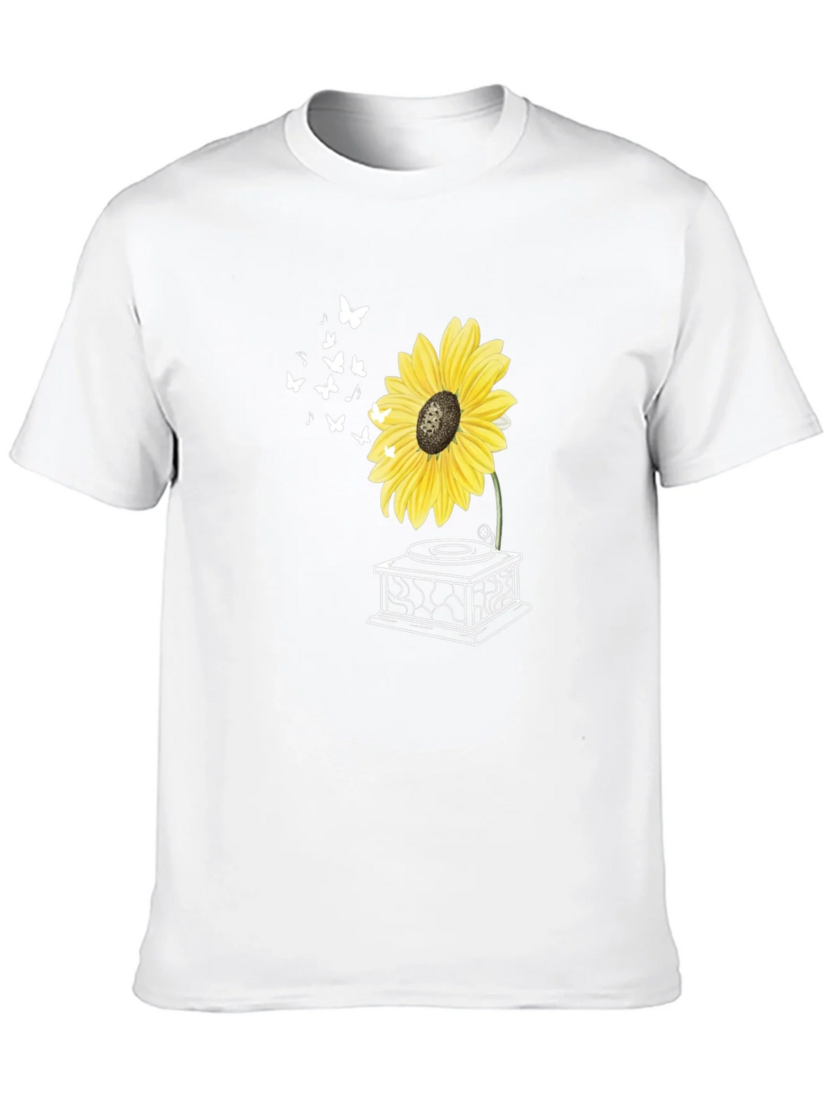 Sunflower Gramophone T-Shirt - Unique Floral Design product image 12