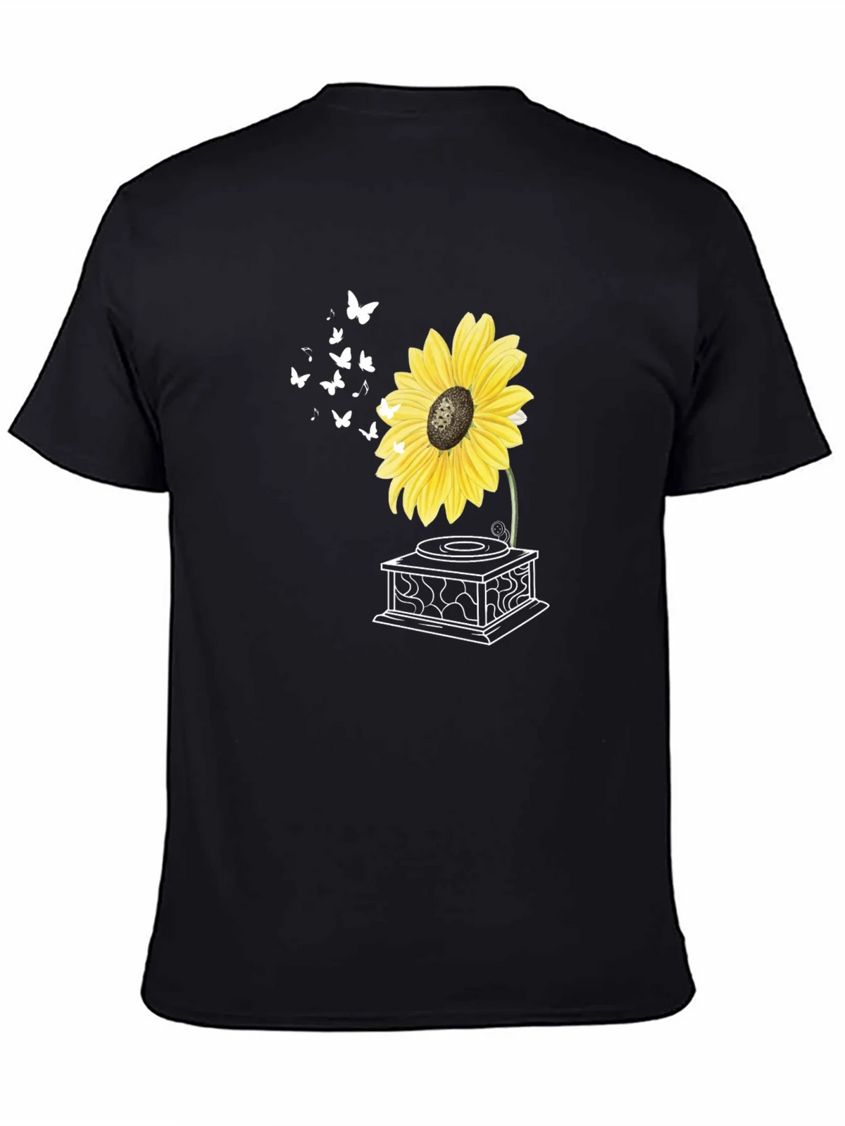 Sunflower Gramophone T-Shirt - Unique Floral Design product image 7