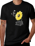 Sunflower Gramophone T-Shirt - Unique Floral Design product image 1