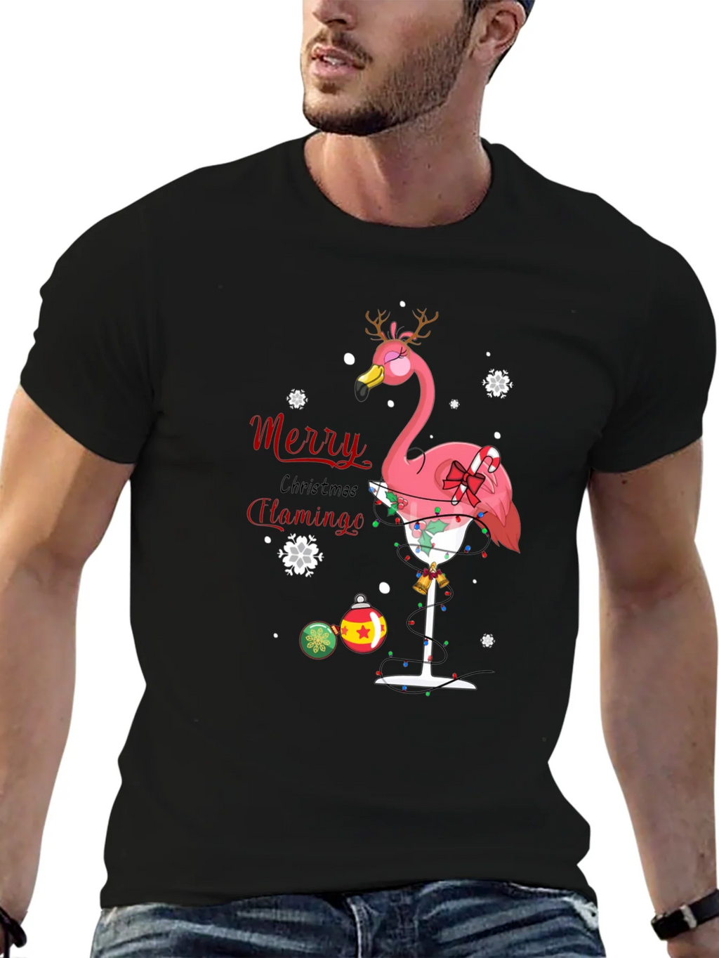 Merry Christmas Flamingo T-Shirt product image 9