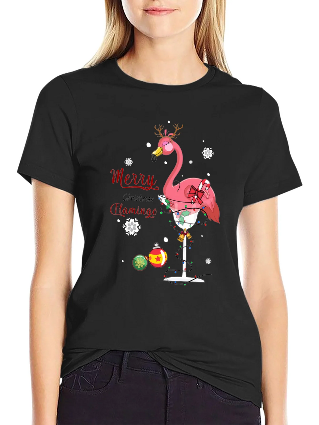 Merry Christmas Flamingo T-Shirt product image 5