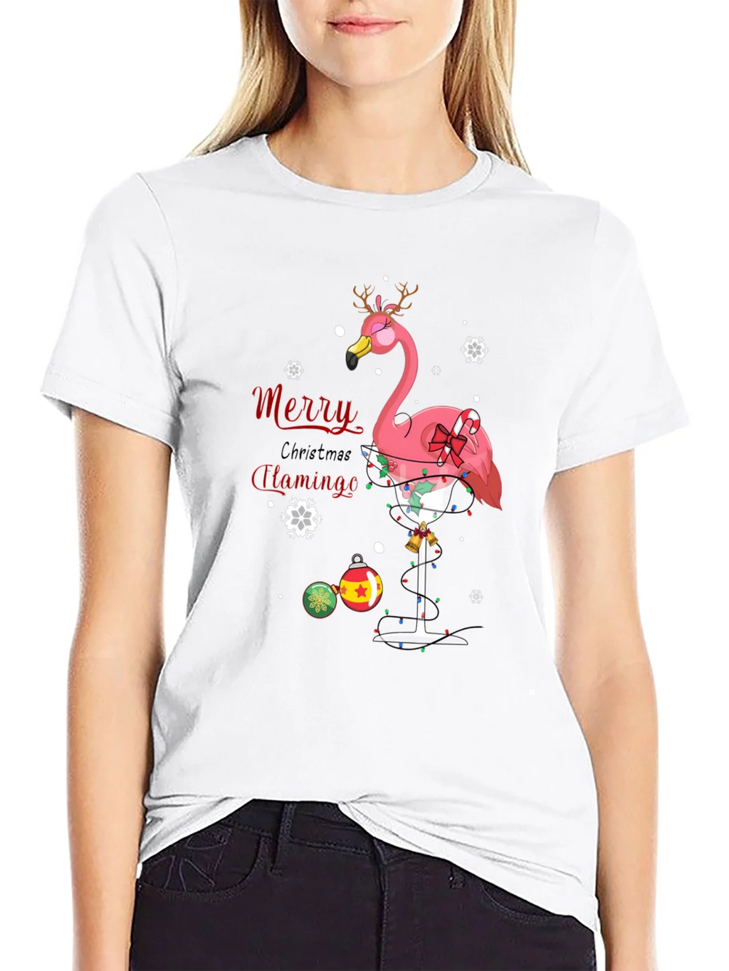 Merry Christmas Flamingo T-Shirt product image 11