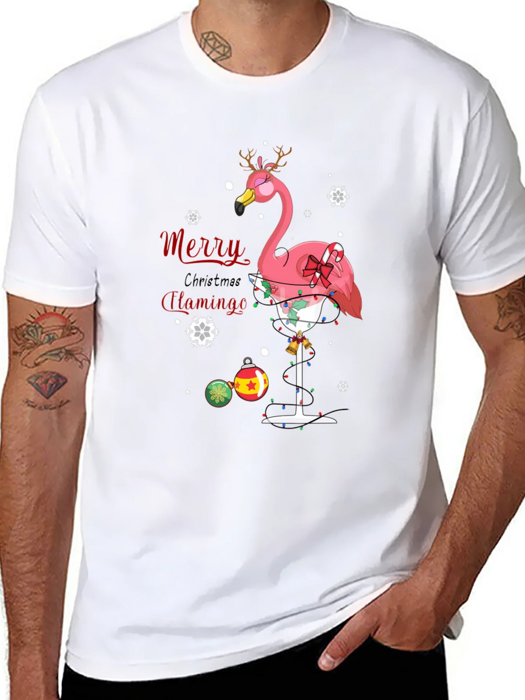 Merry Christmas Flamingo T-Shirt product image 10