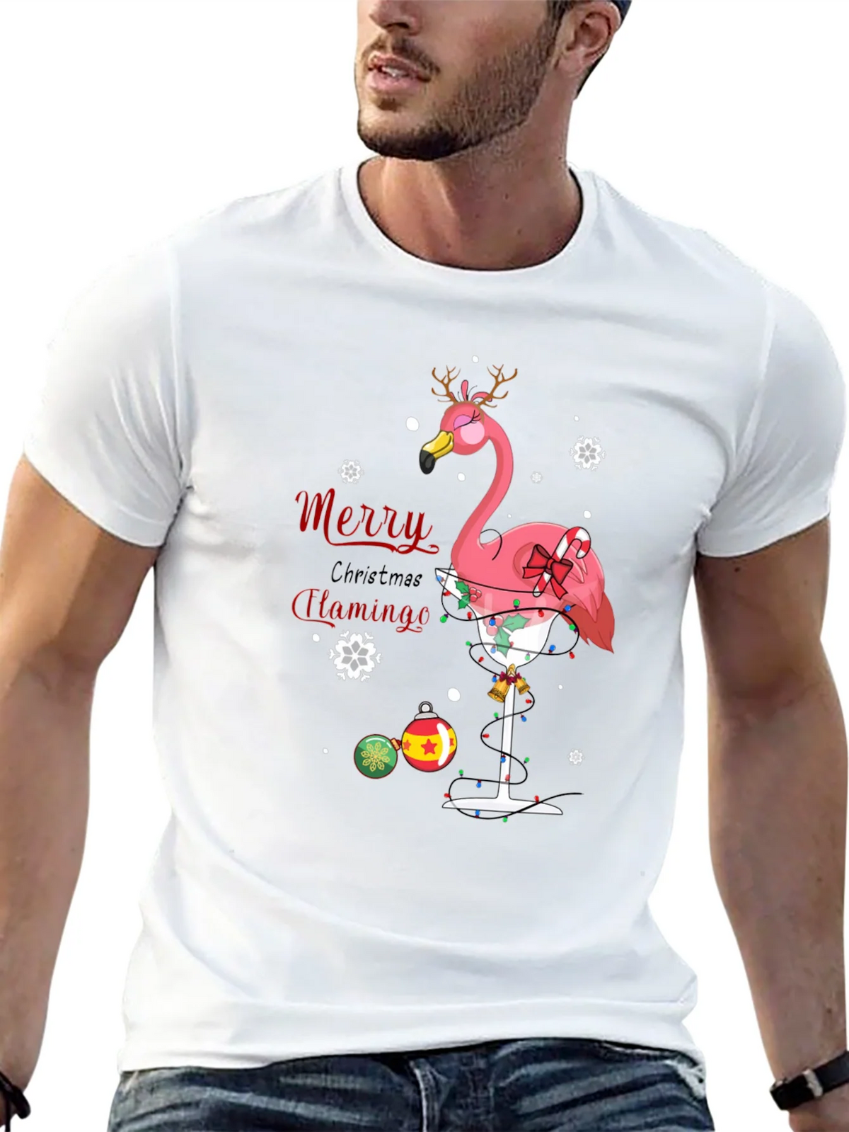 Merry Christmas Flamingo T-Shirt product image 4