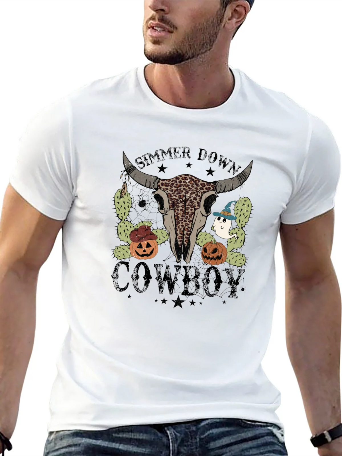 Simmer Down Cowboy Halloween T-Shirt product image 4