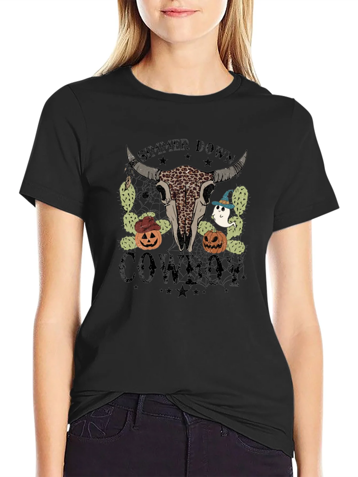 Simmer Down Cowboy Halloween T-Shirt product image 5