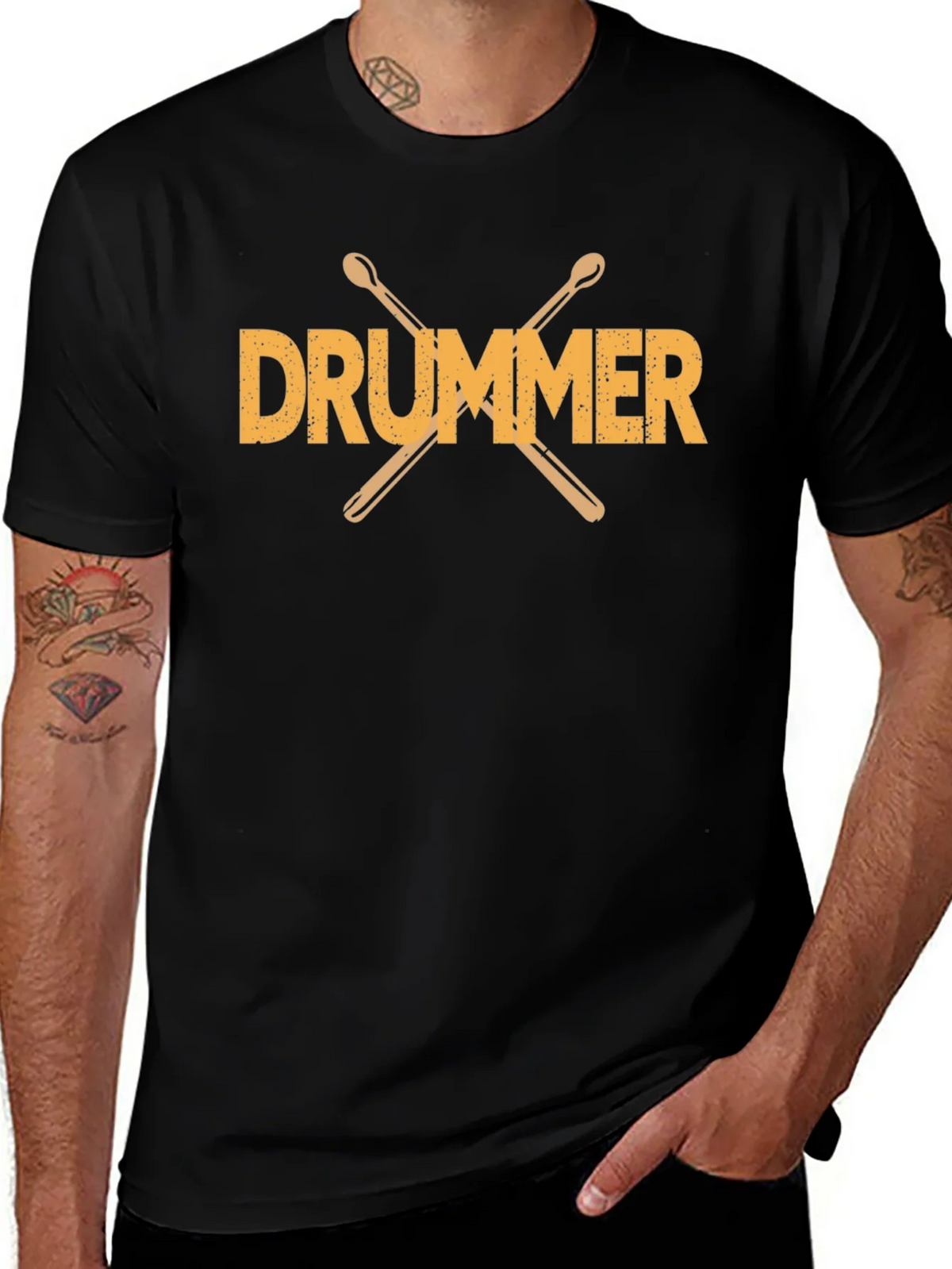 Drummer T-Shirt - Crossed Drumsticks Graphic Tee product image 1