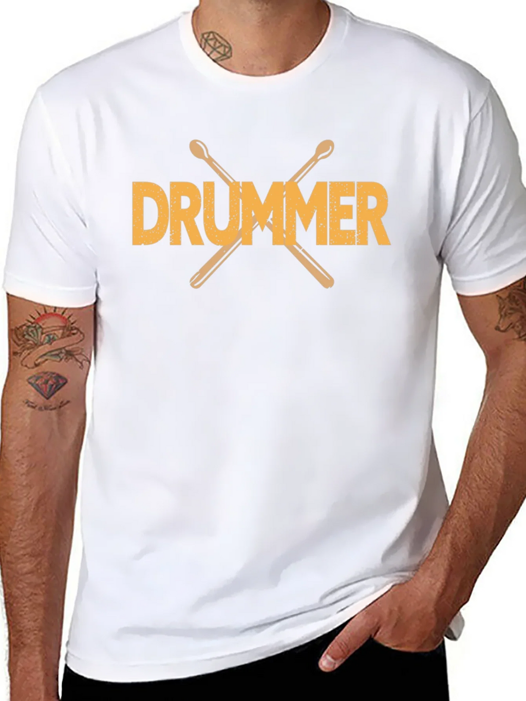 Drummer T-Shirt - Crossed Drumsticks Graphic Tee product image 10