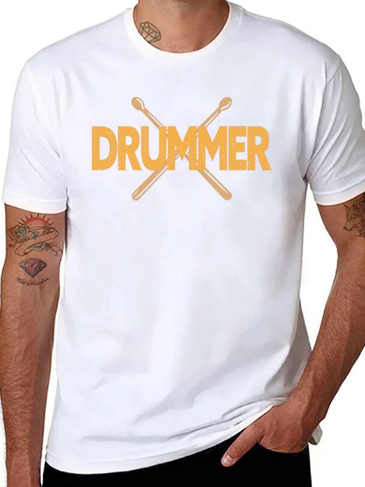 Drummer T-Shirt - Crossed Drumsticks Graphic Tee product image 10
