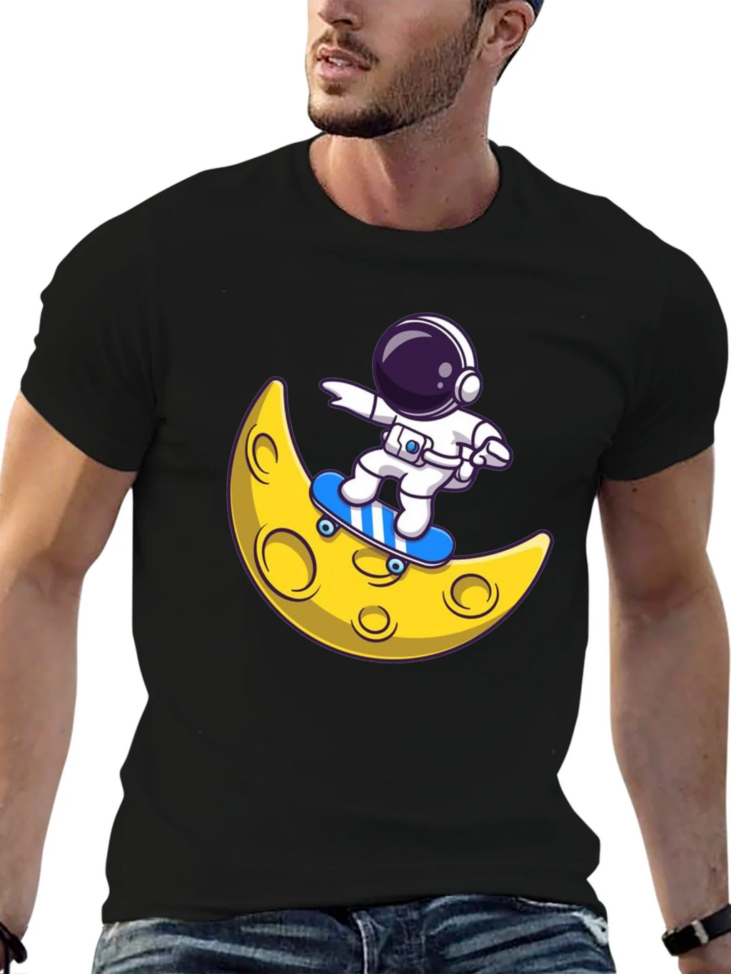 Astronaut Skateboard Moon Graphic T-Shirt product image 9