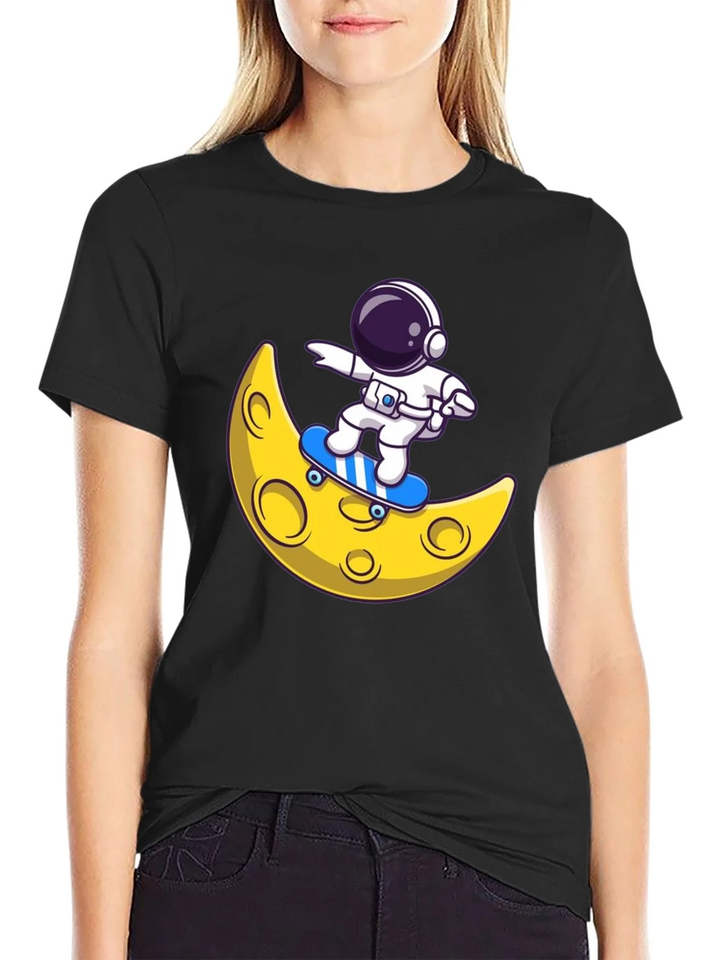 Astronaut Skateboard Moon Graphic T-Shirt product image 5
