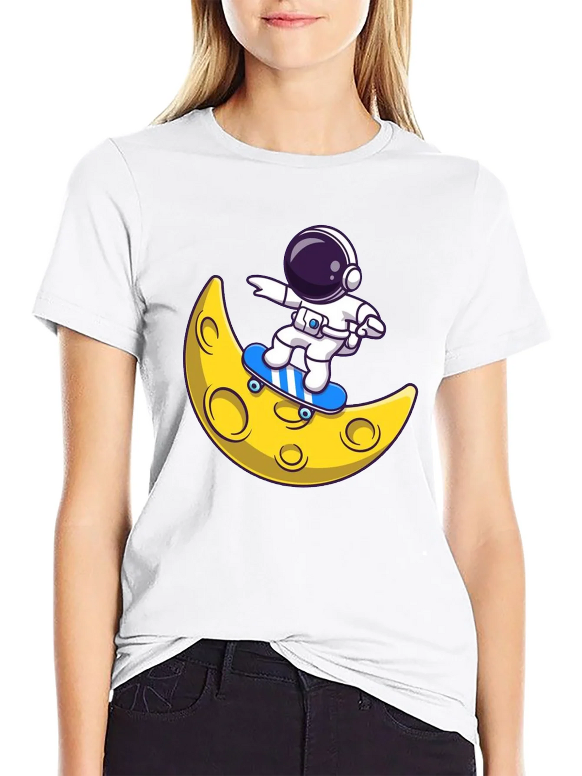 Astronaut Skateboard Moon Graphic T-Shirt product image 11