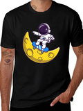 Astronaut Skateboard Moon Graphic T-Shirt product image 1