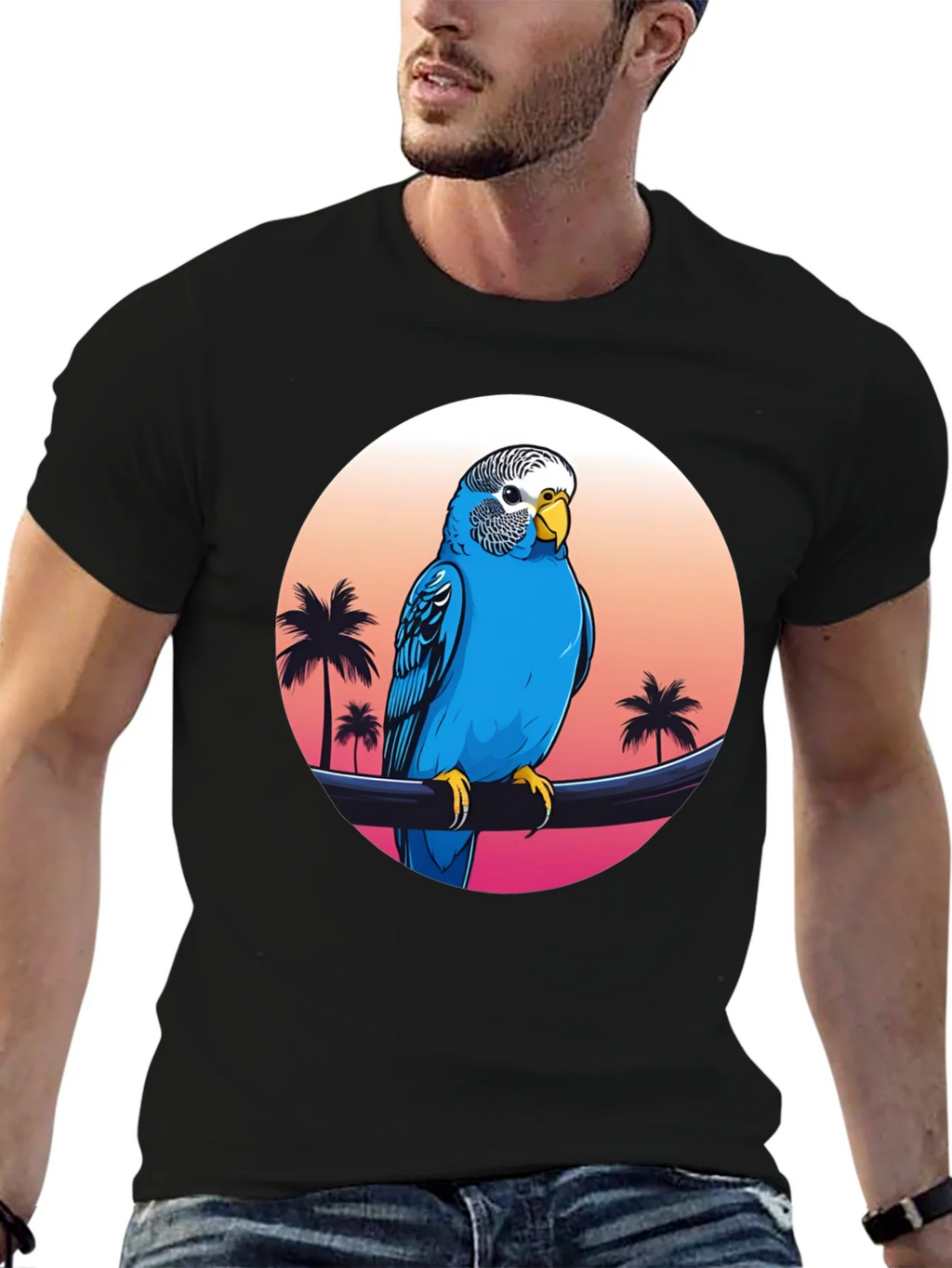 Parrot on Tropical Sunset T-Shirt product image 7