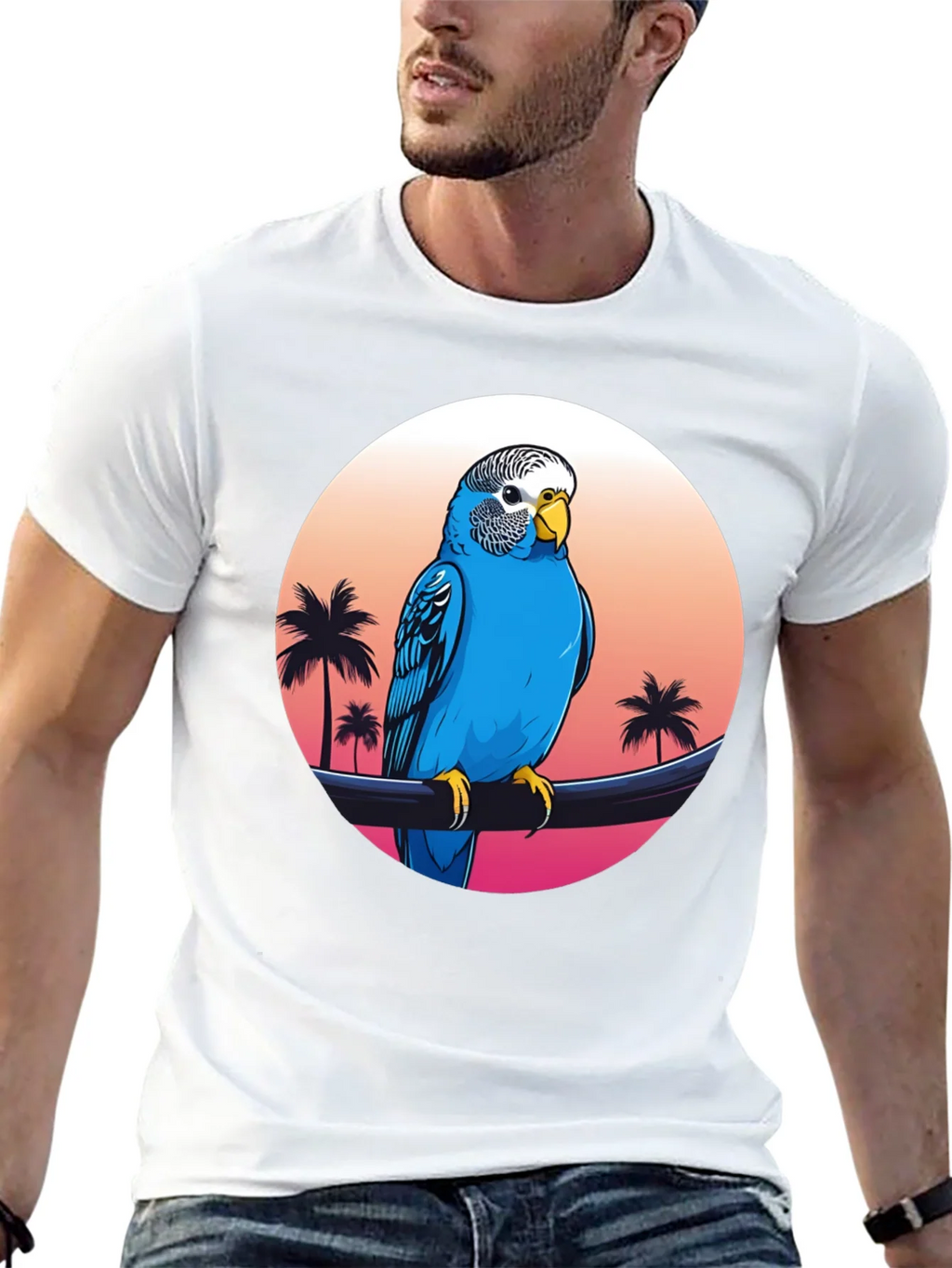 Parrot on Tropical Sunset T-Shirt product image 3