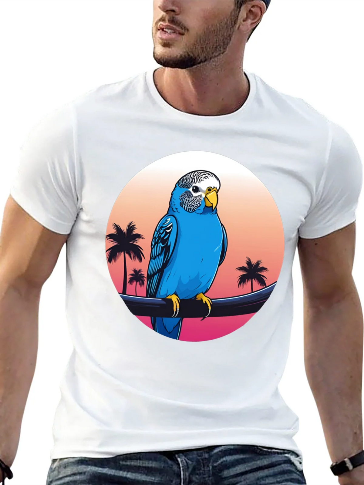 Parrot on Tropical Sunset T-Shirt product image 3