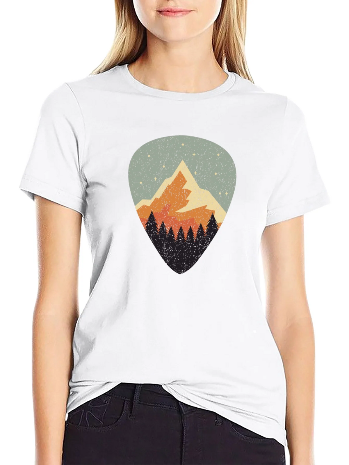 Mountain Guitar Pick Graphic T-Shirt product image 8