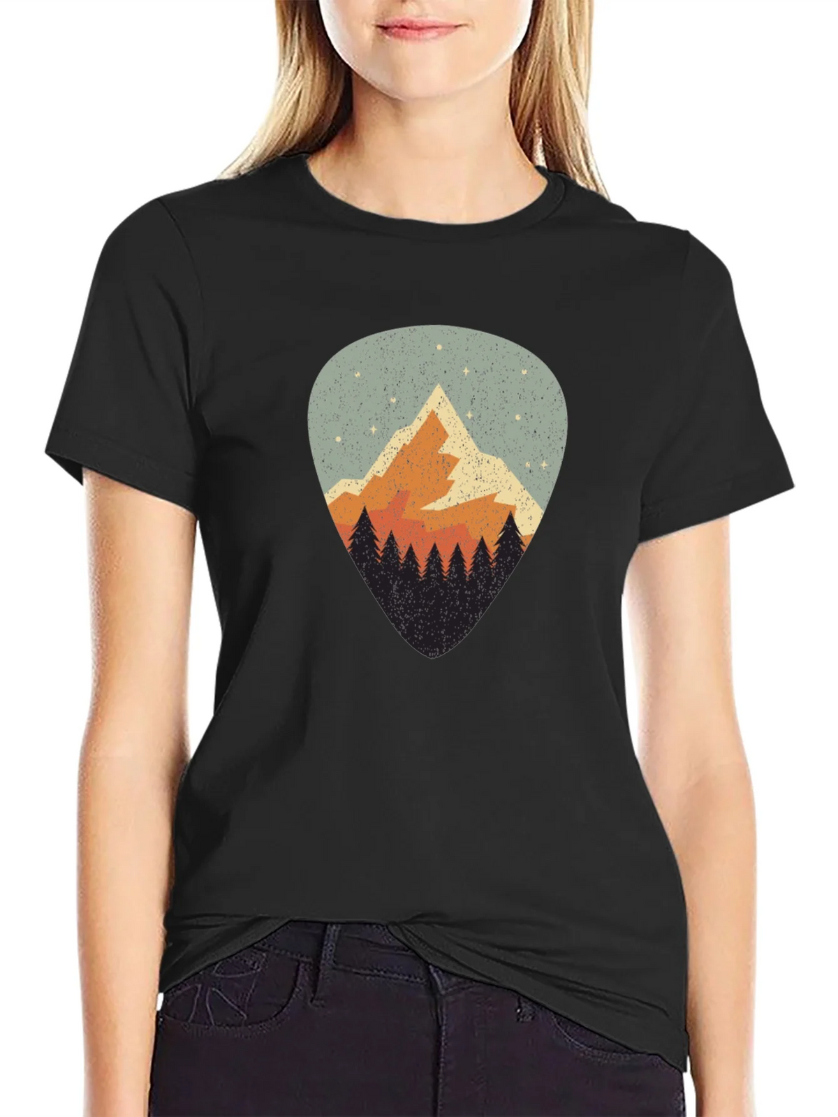 Mountain Guitar Pick Graphic T-Shirt product image 3