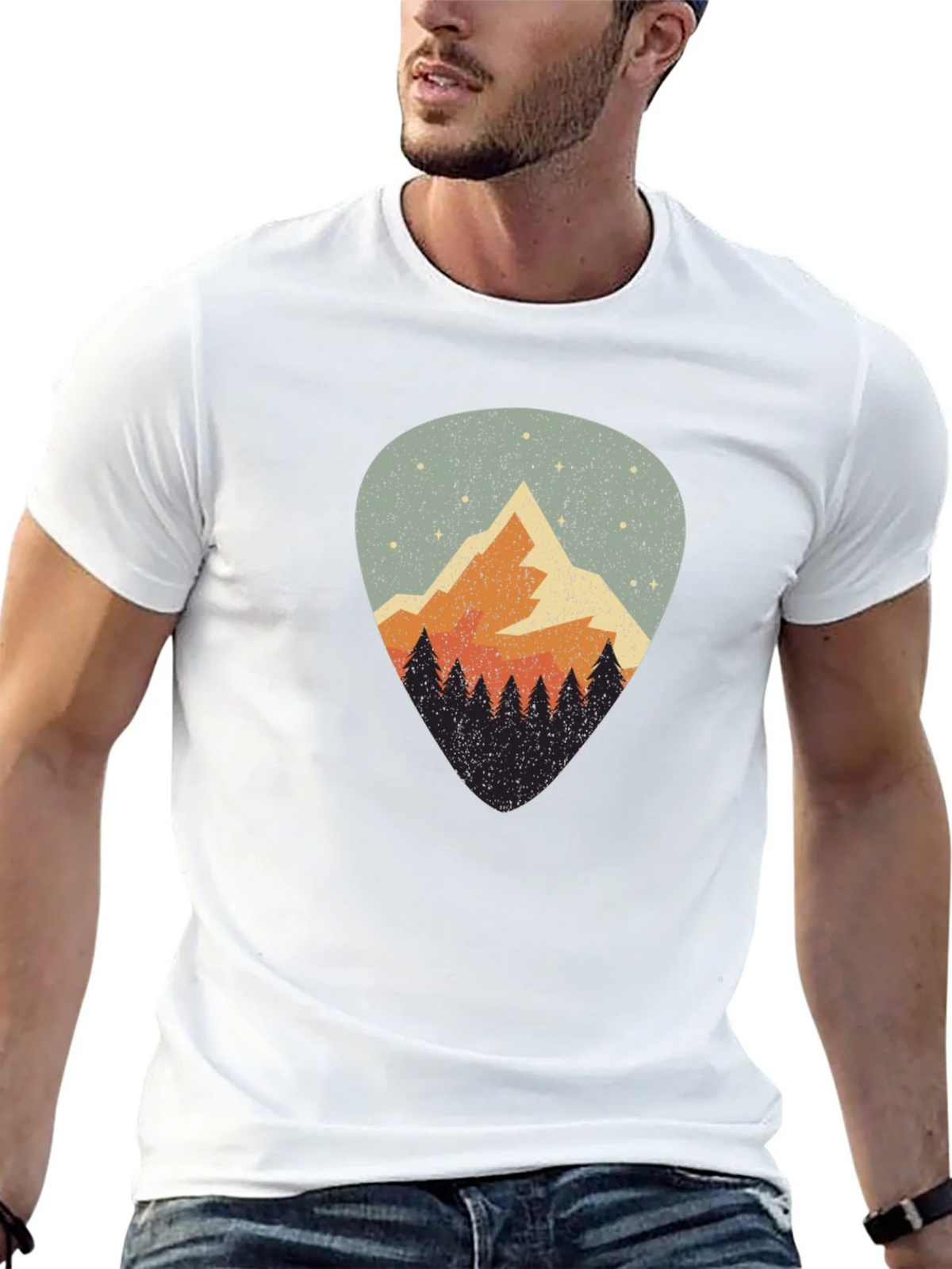 Mountain Guitar Pick Graphic T-Shirt product image 2