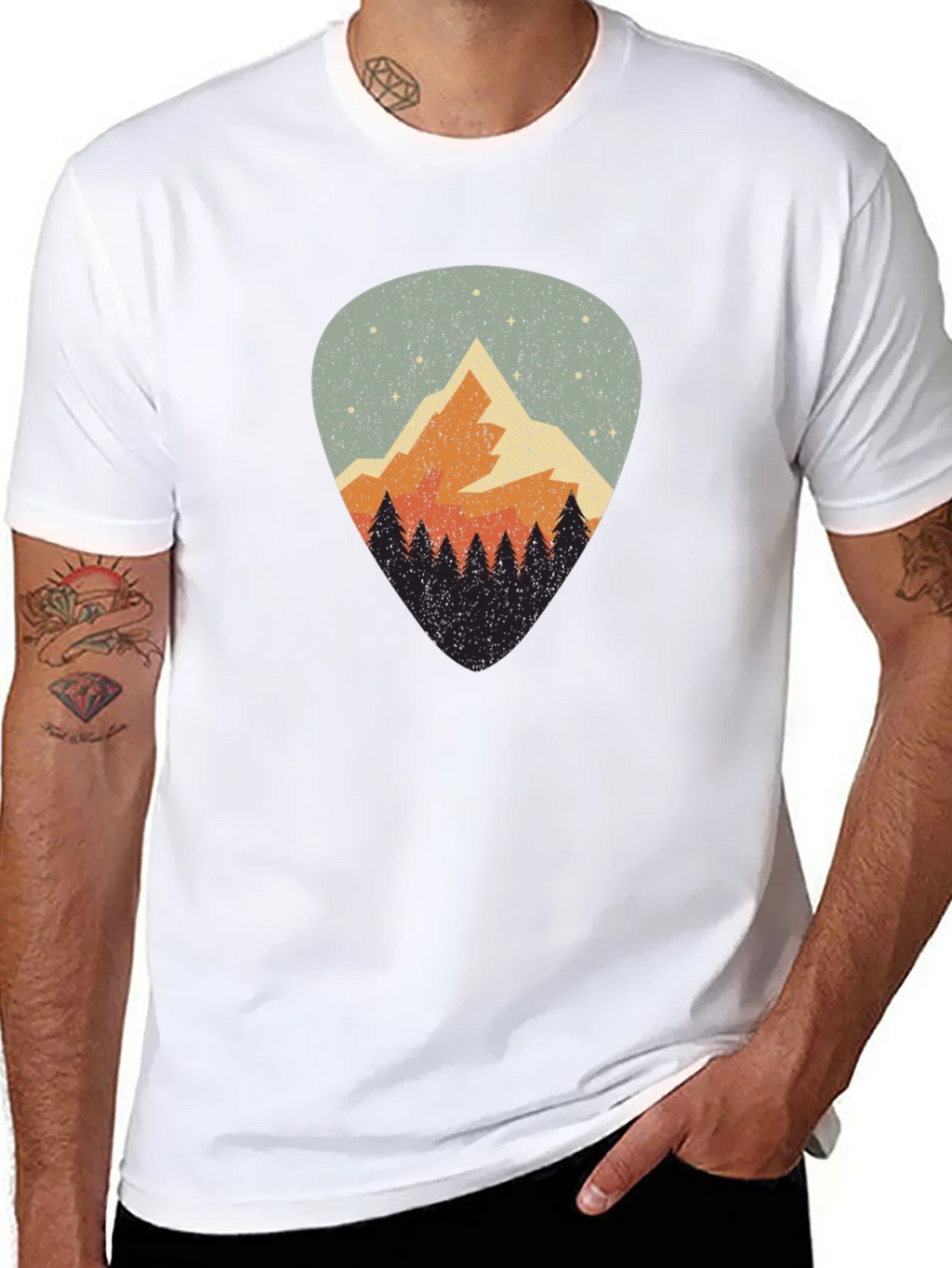 Mountain Guitar Pick Graphic T-Shirt product image 7