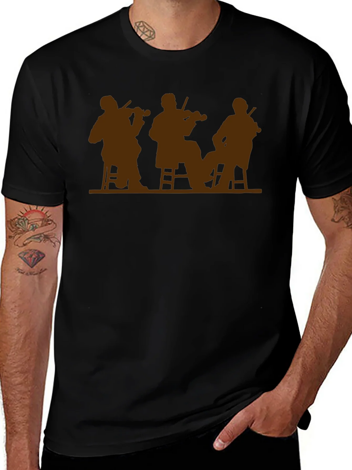 Musician Silhouette T-Shirt - Classic Black Tee product image 1