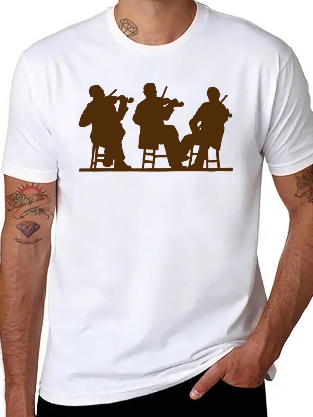Musician Silhouette T-Shirt - Classic Black Tee product image 10
