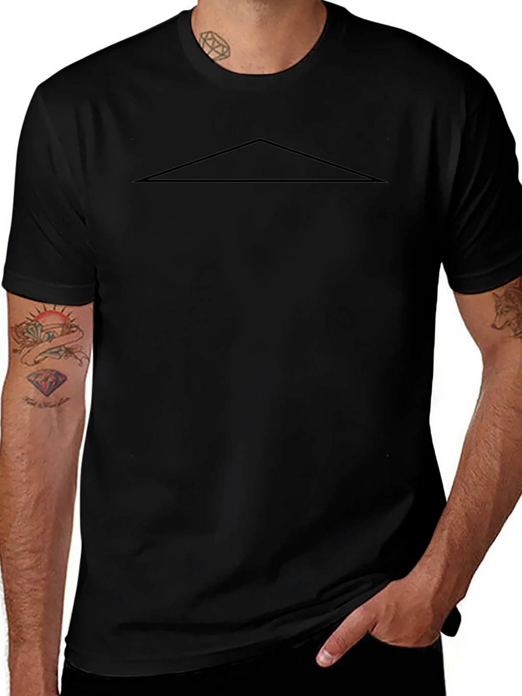 Minimalist Black T-Shirt with Triangle Design product image 1
